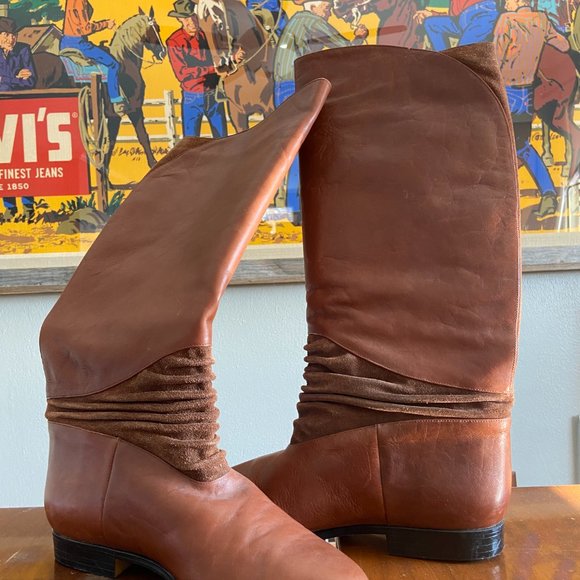 Vintage Jacqueline Ferrar leather & suede boots - Picture 2 of 3